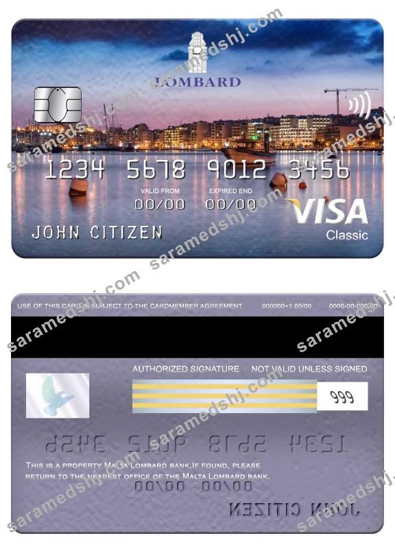 Malta Lombard Bank visa classic card
